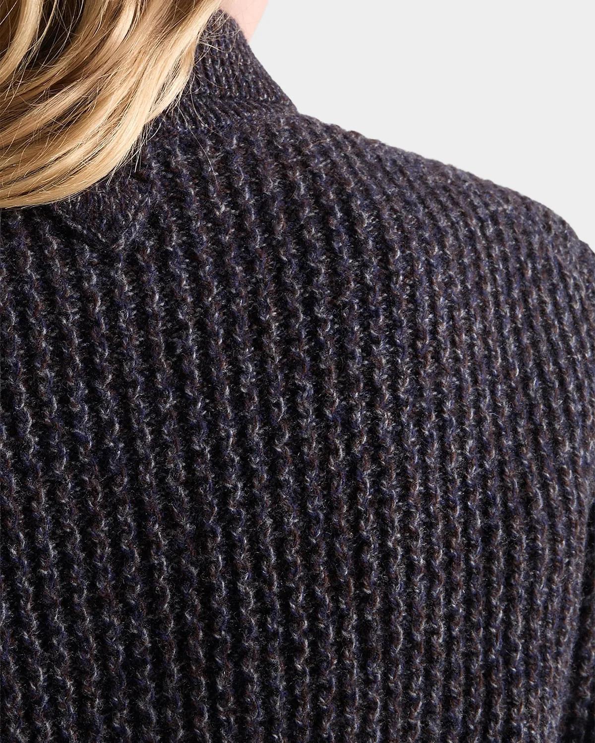 Wool-Mouliné Cashmere Short-Sleeve Polo Sweater - thumbnail 7