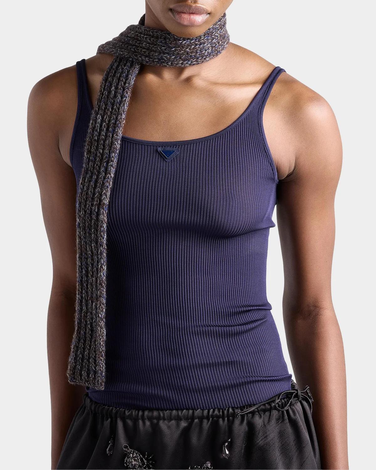 Rib-Knit Silk Tank - thumbnail 4