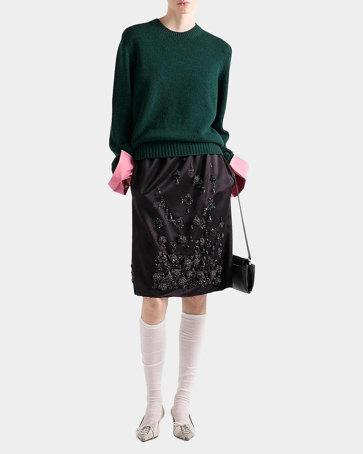 Wool and Cashmere Crew-Neck Sweater - thumbnail 2