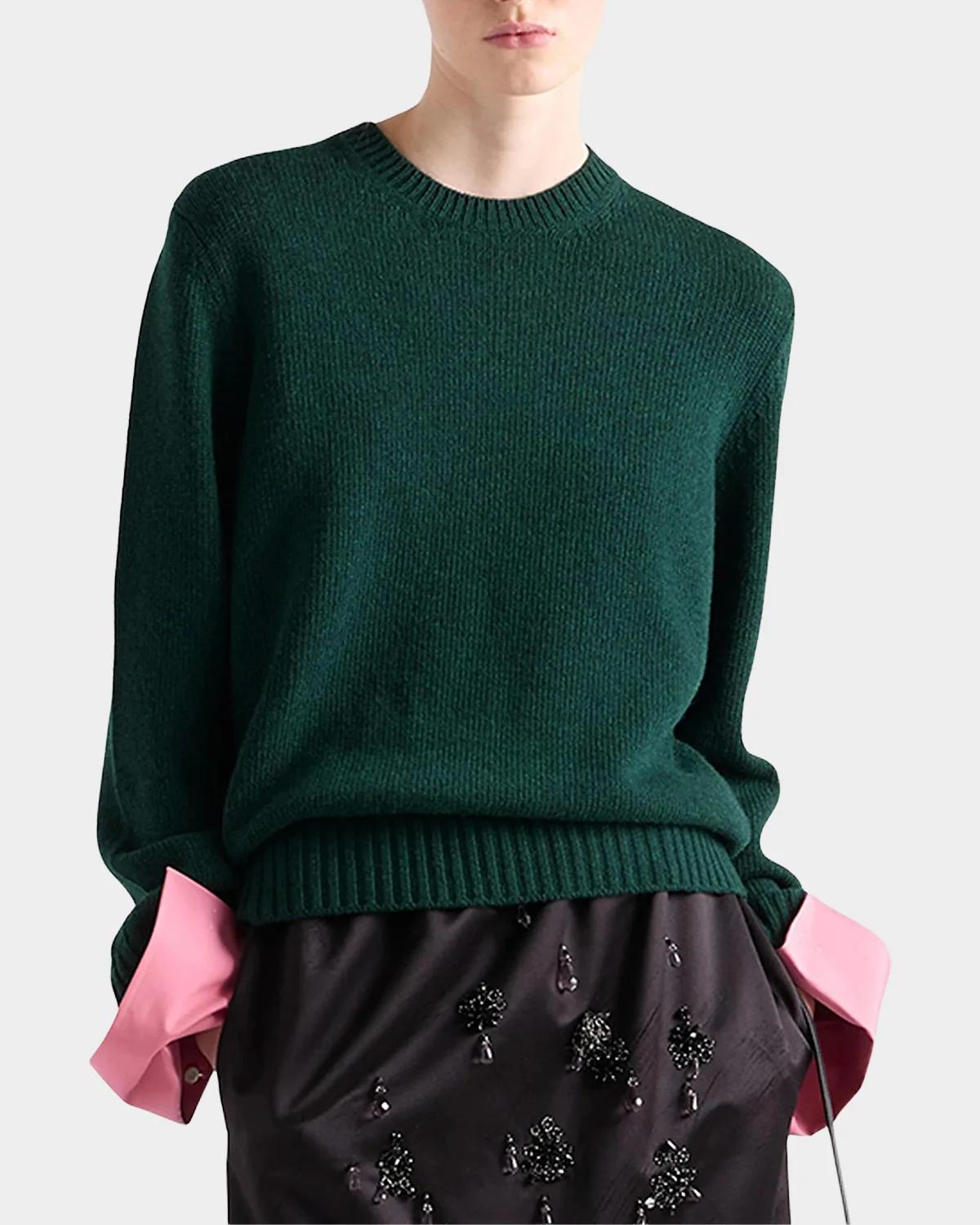 Wool and Cashmere Crew-Neck Sweater - thumbnail 4