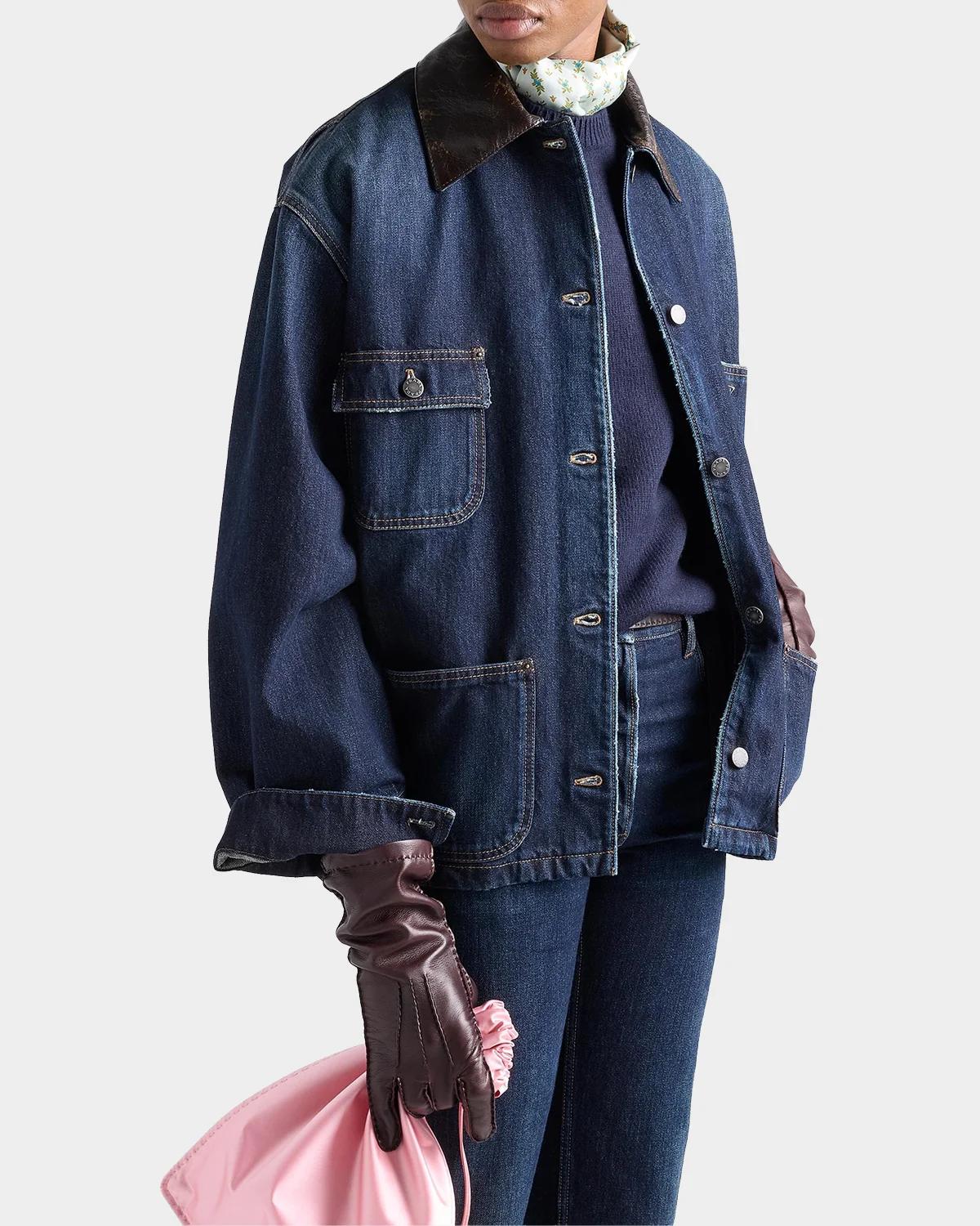 Denim Button-Front Trucker Jacket - thumbnail 4