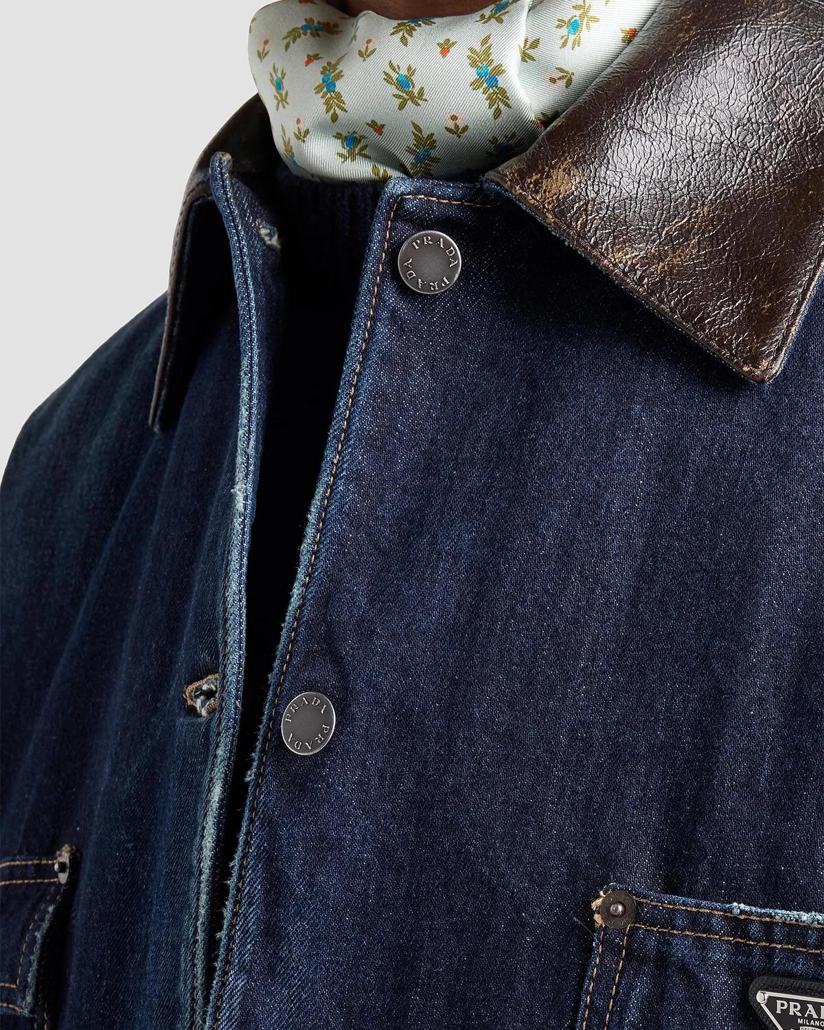 Denim Button-Front Trucker Jacket - thumbnail 5