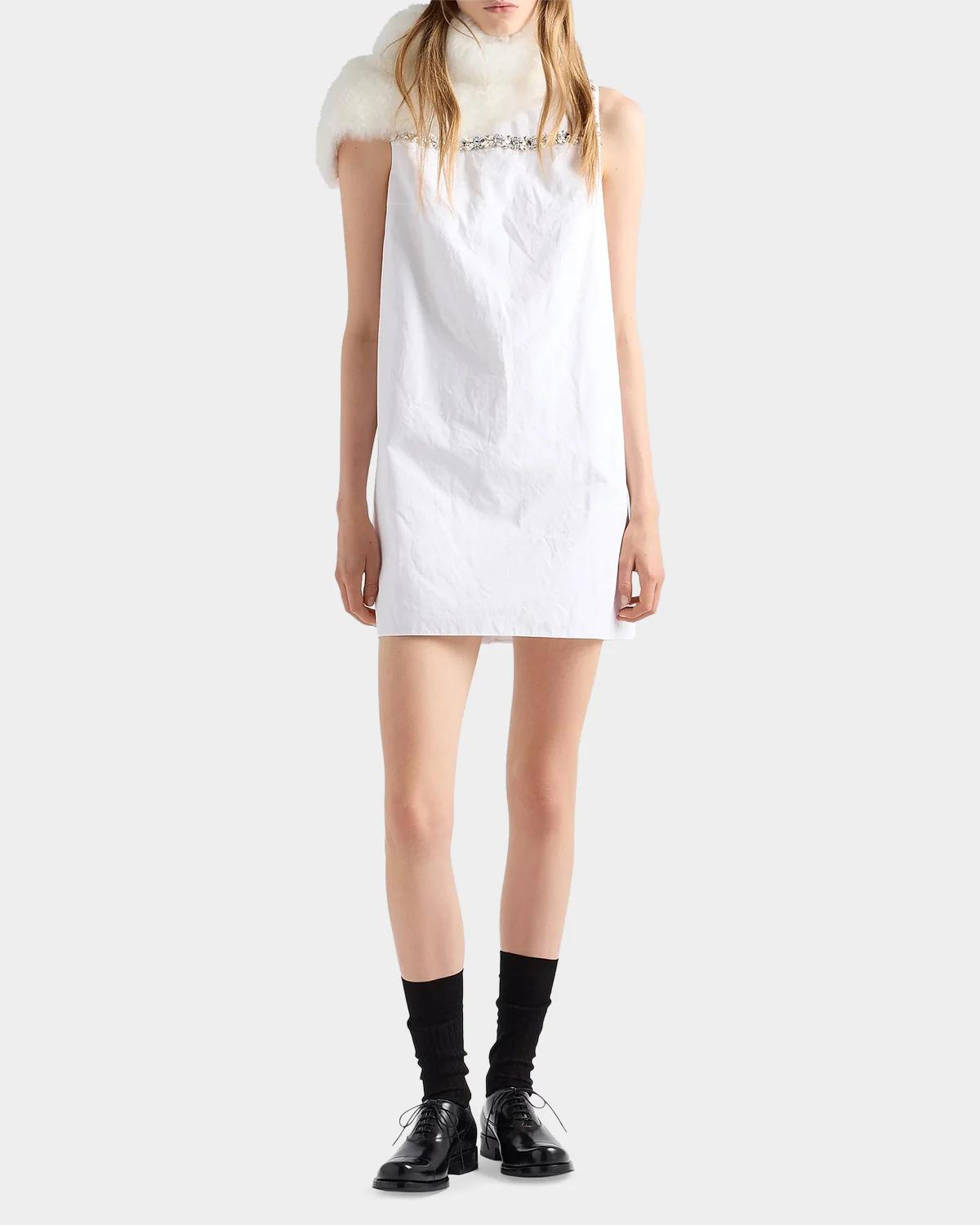 Embellished Cotton Mini Dress - thumbnail 3