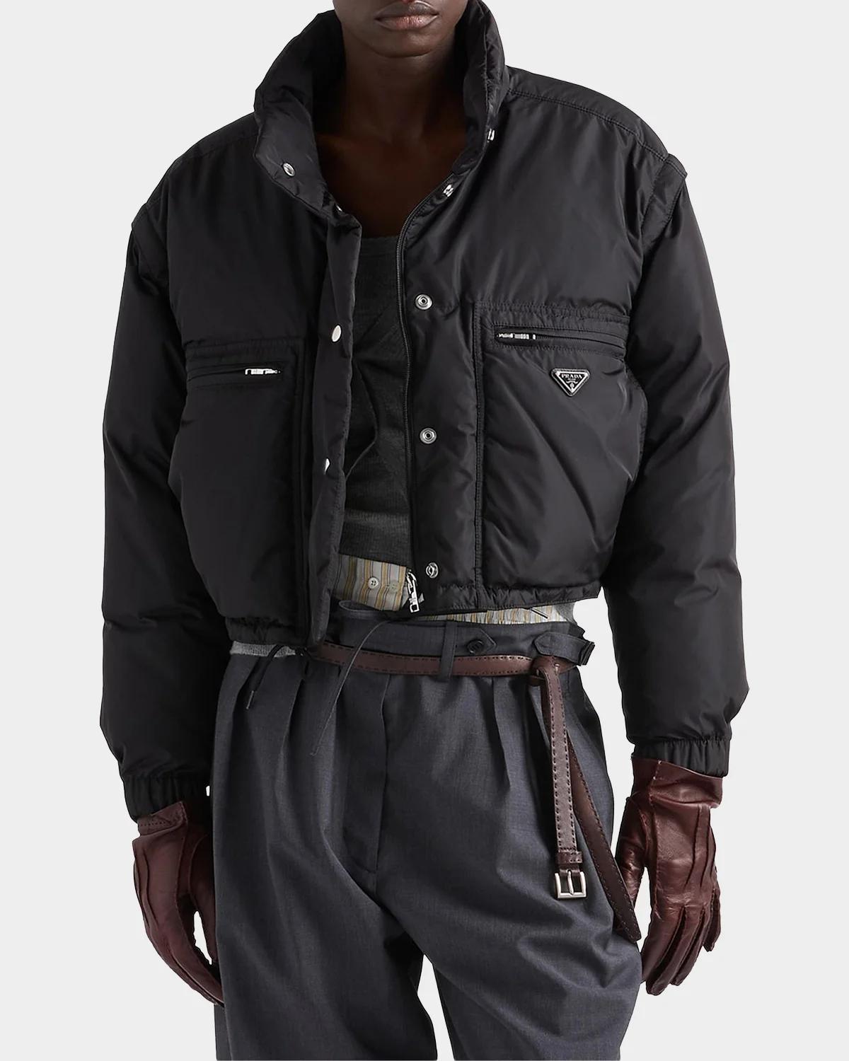 Lightweight Nylon Crop Down Jacket - thumbnail 3