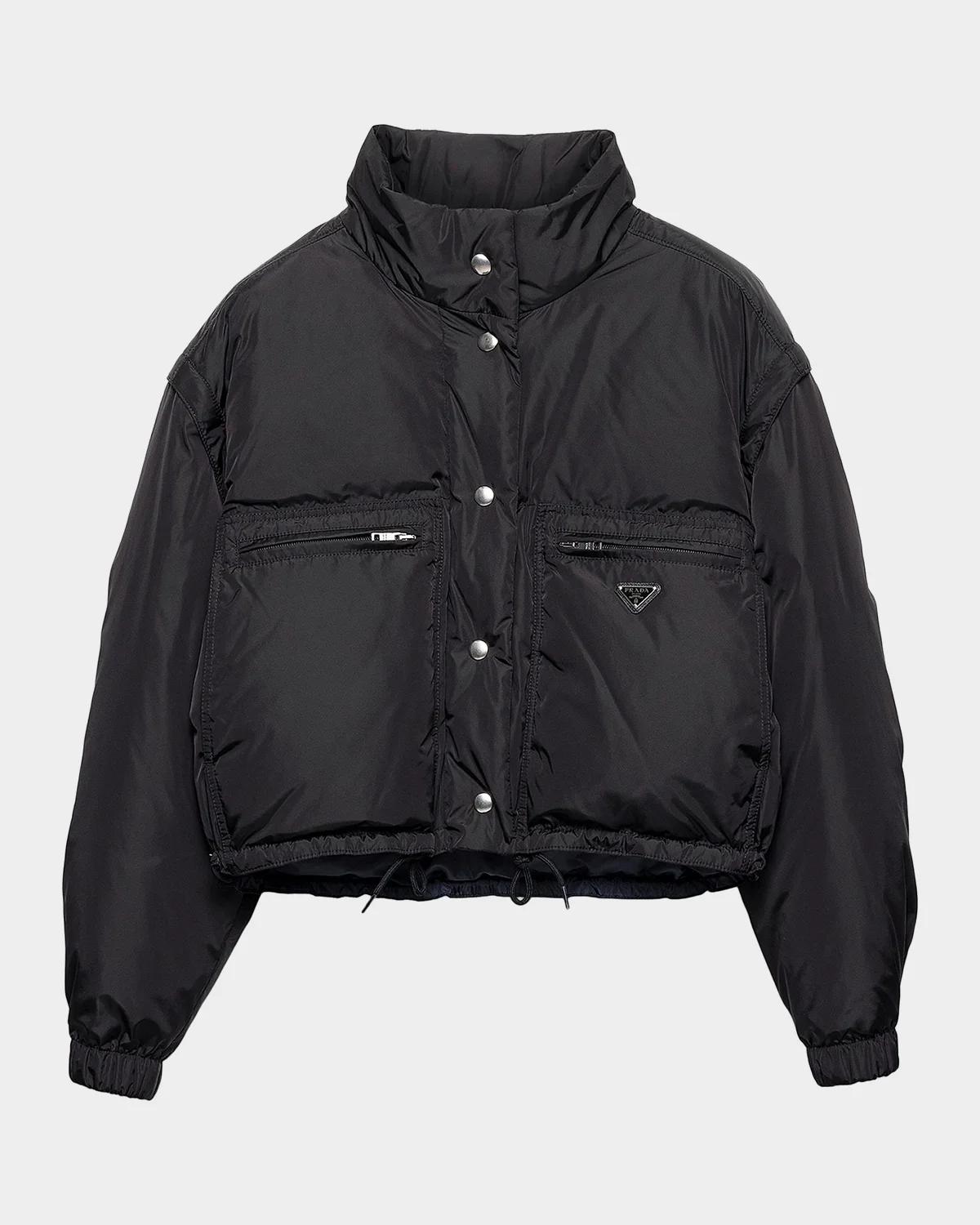 Lightweight Nylon Crop Down Jacket