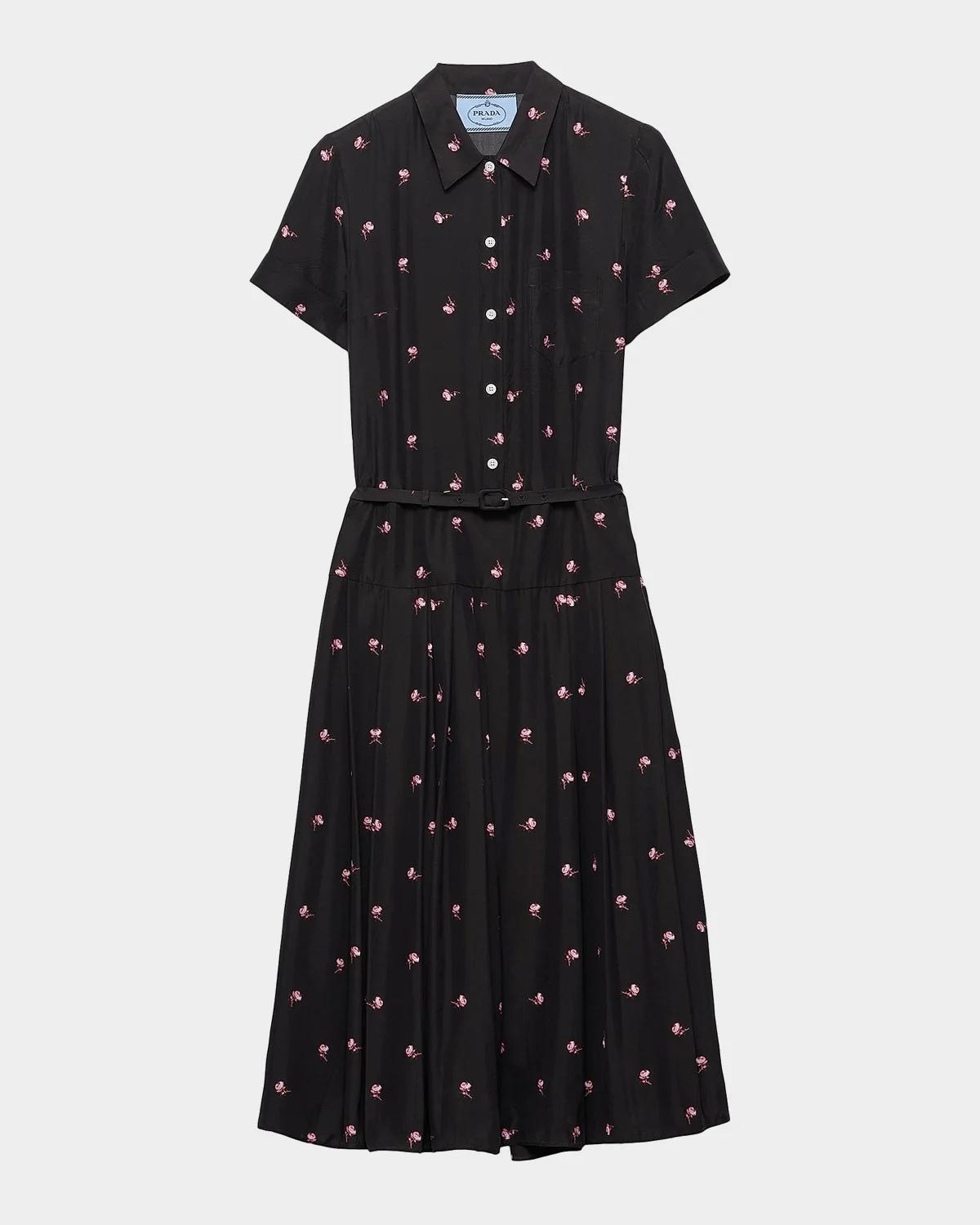 Floral Silk Midi Dress
