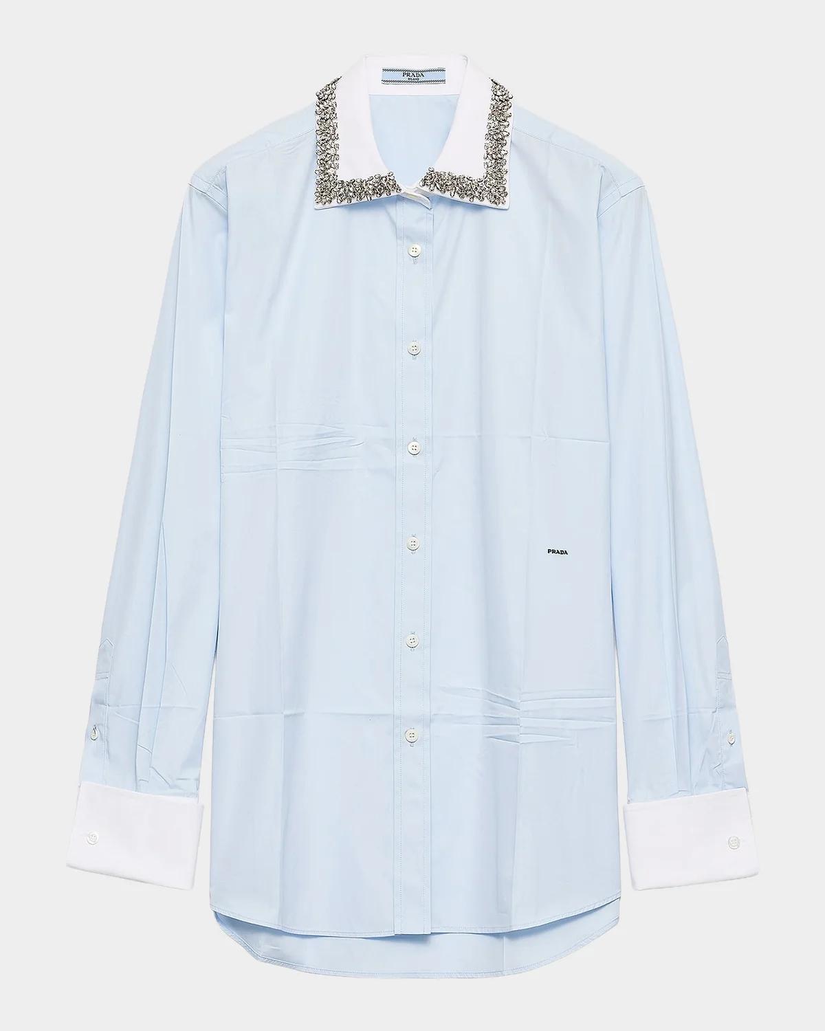 Embroidered Cotton Poplin Shirt