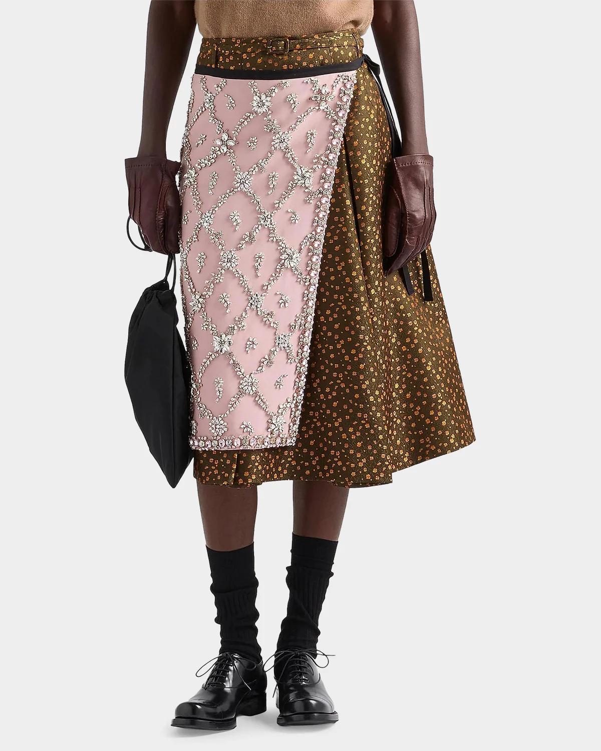 Jacquard Satin Midi Skirt - thumbnail 2