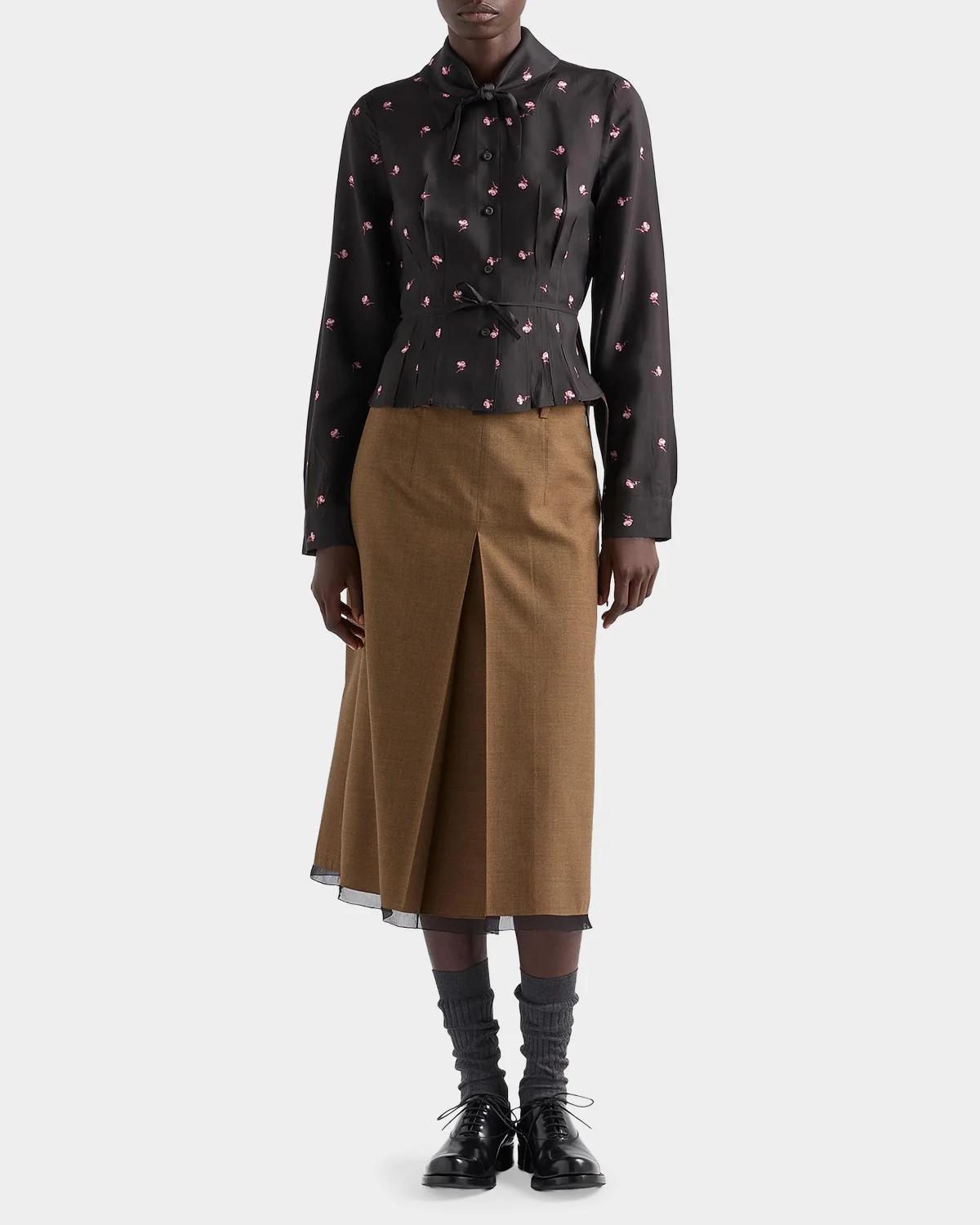 Printed Silk-Blend Slim Fit Shirt - thumbnail 4