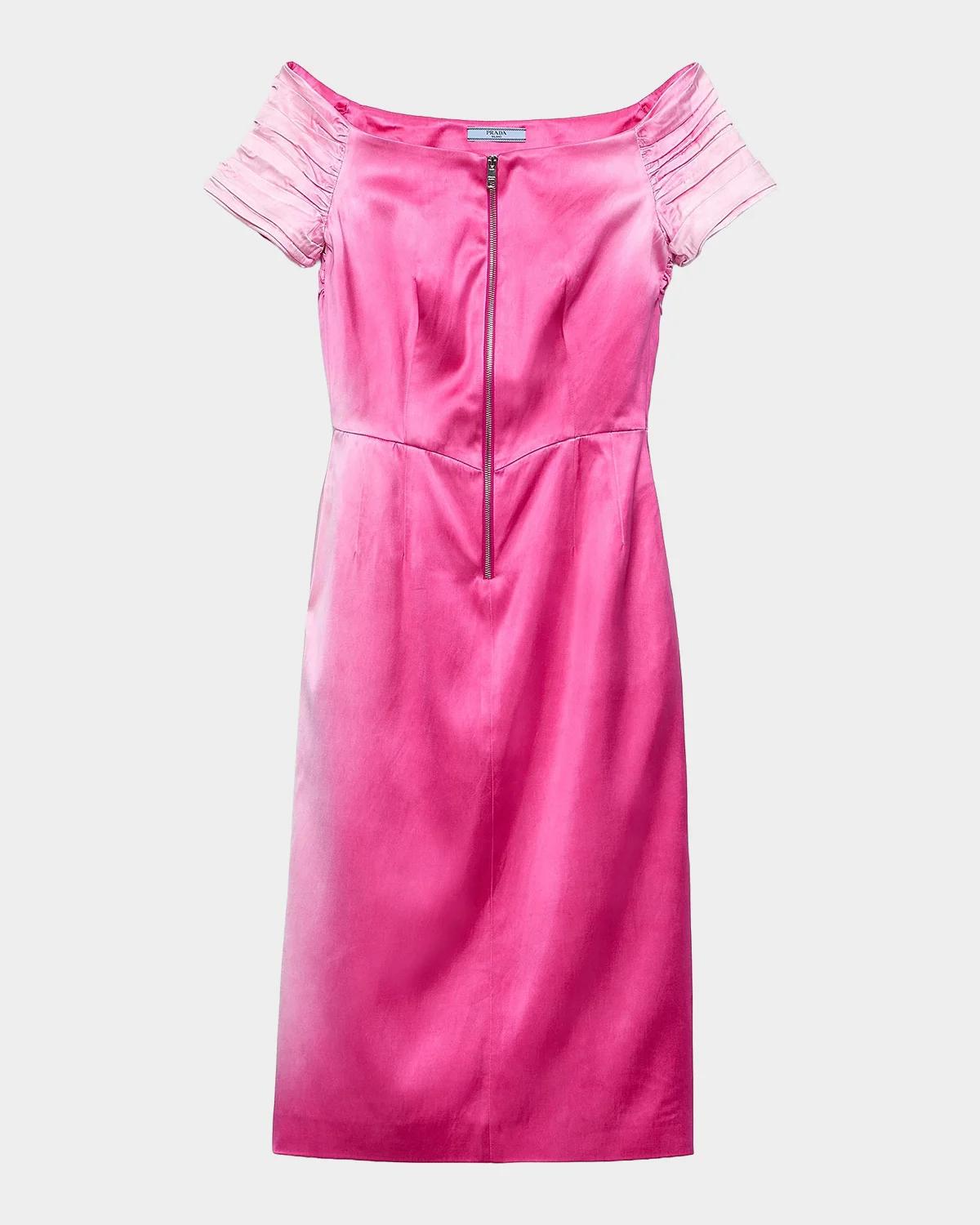 Washed Duchesse Satin Midi Dress