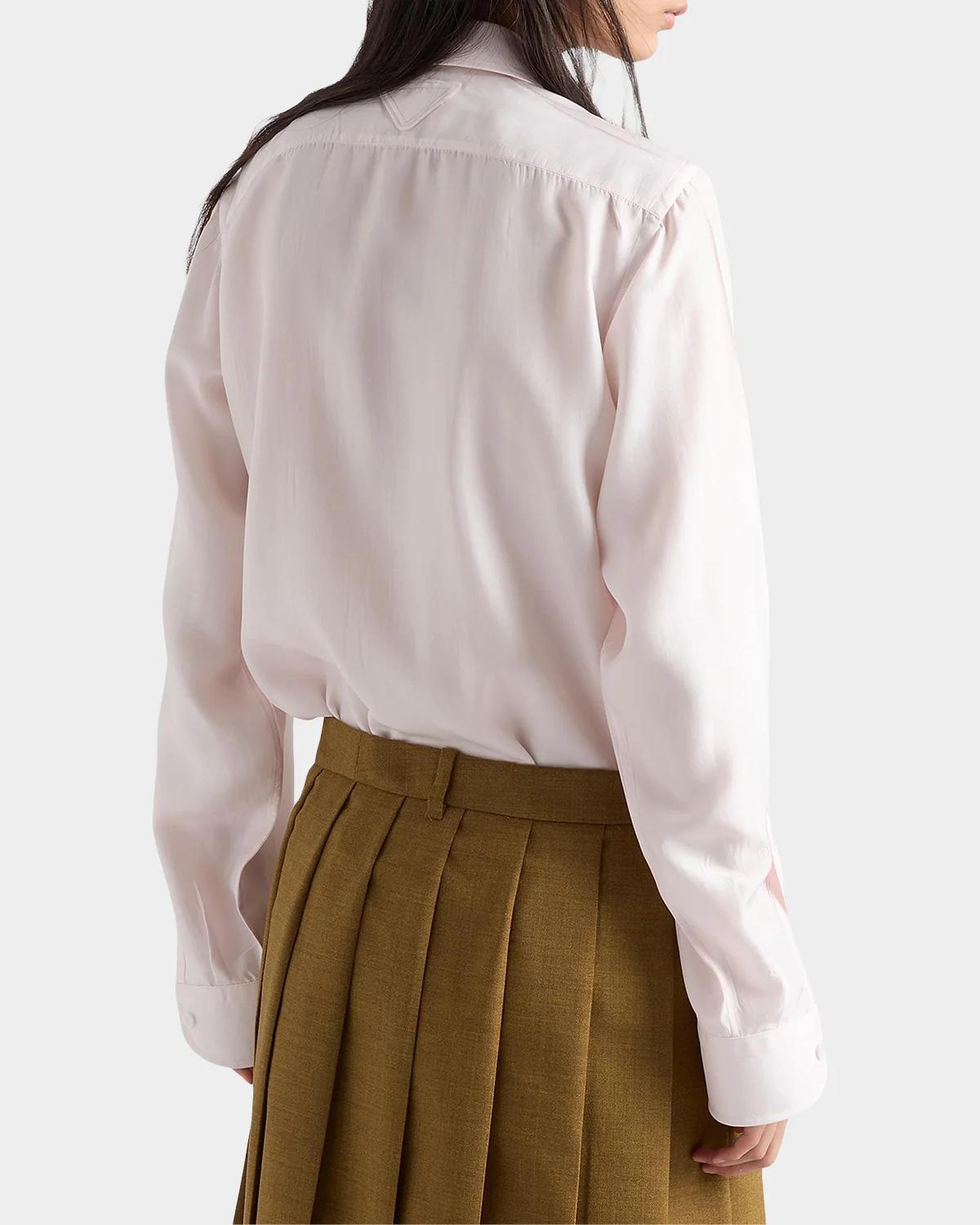 Silk Poplin Scarf Shirt - thumbnail 2