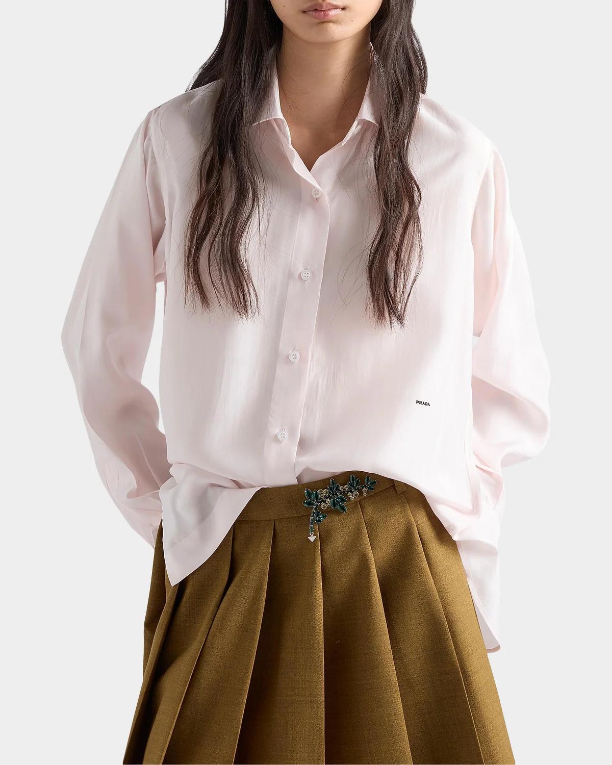 Silk Poplin Scarf Shirt - thumbnail 3