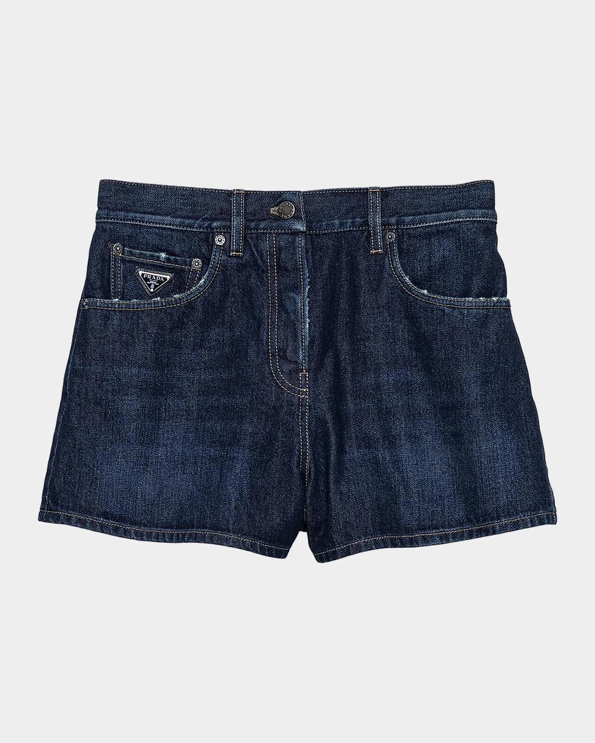 Denim Whiskered Shorts