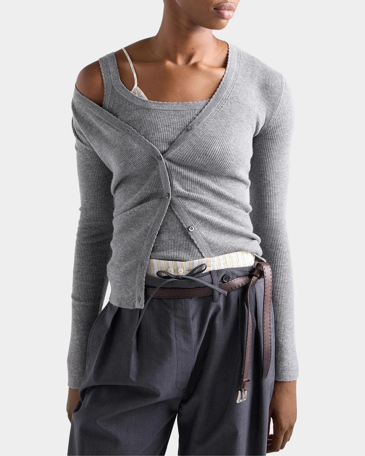 Ribbed Cashmere Cardigan - thumbnail 4