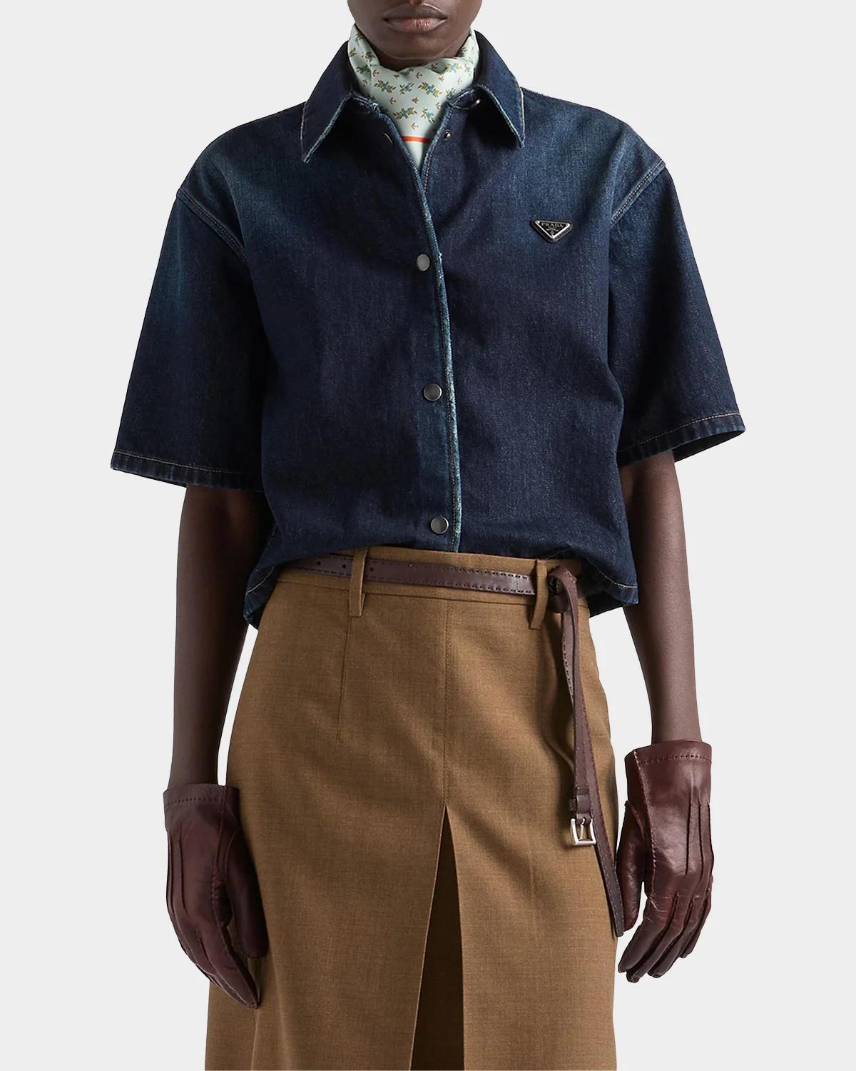 Short-Sleeve Denim Shirt - thumbnail 4