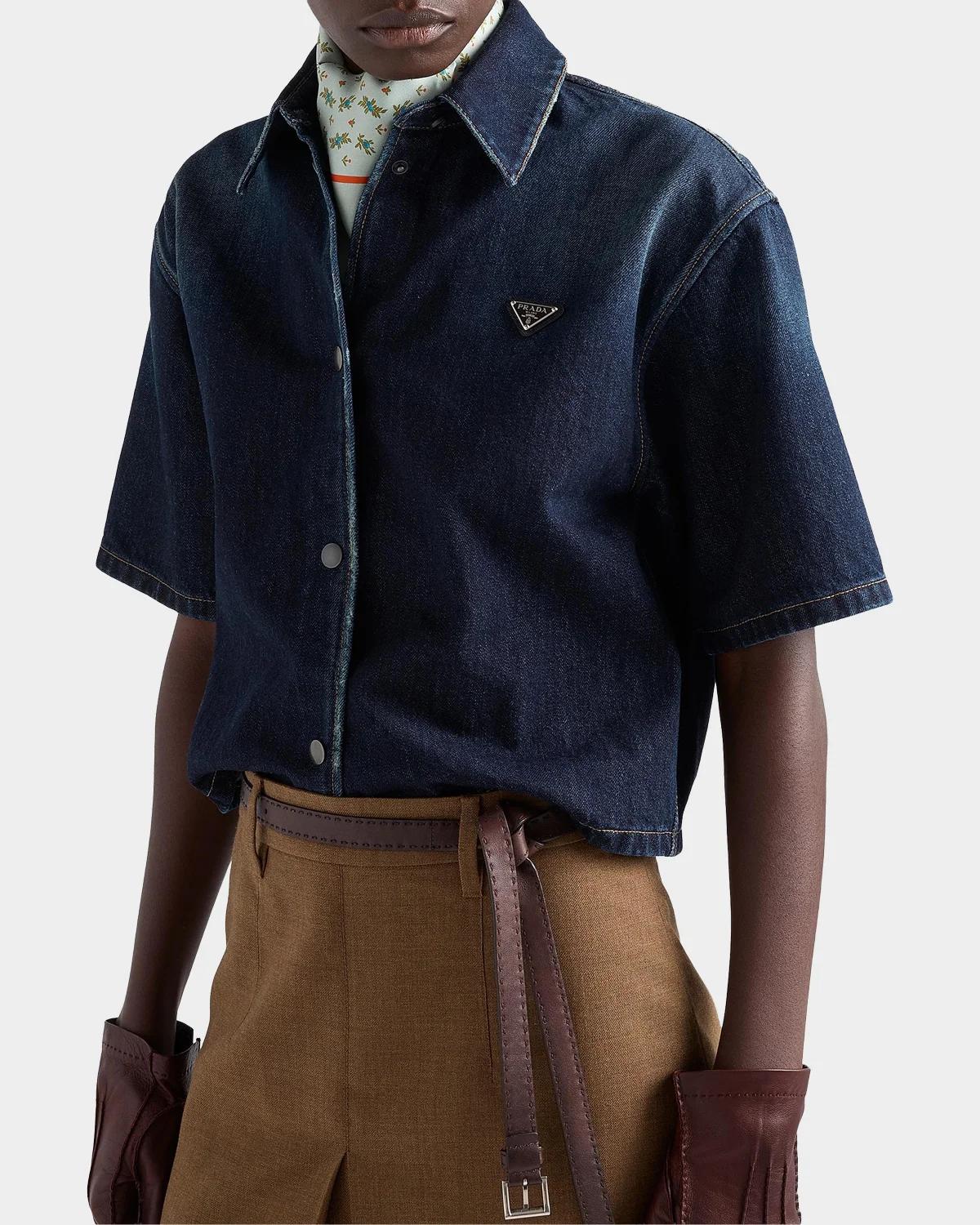 Short-Sleeve Denim Shirt - thumbnail 6