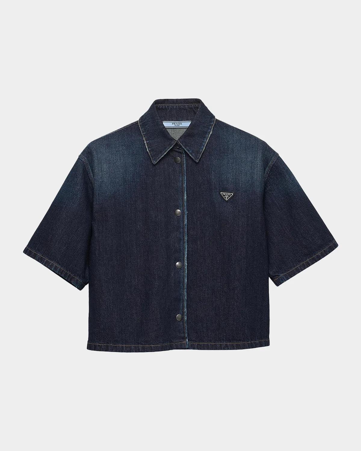 Short-Sleeve Denim Shirt