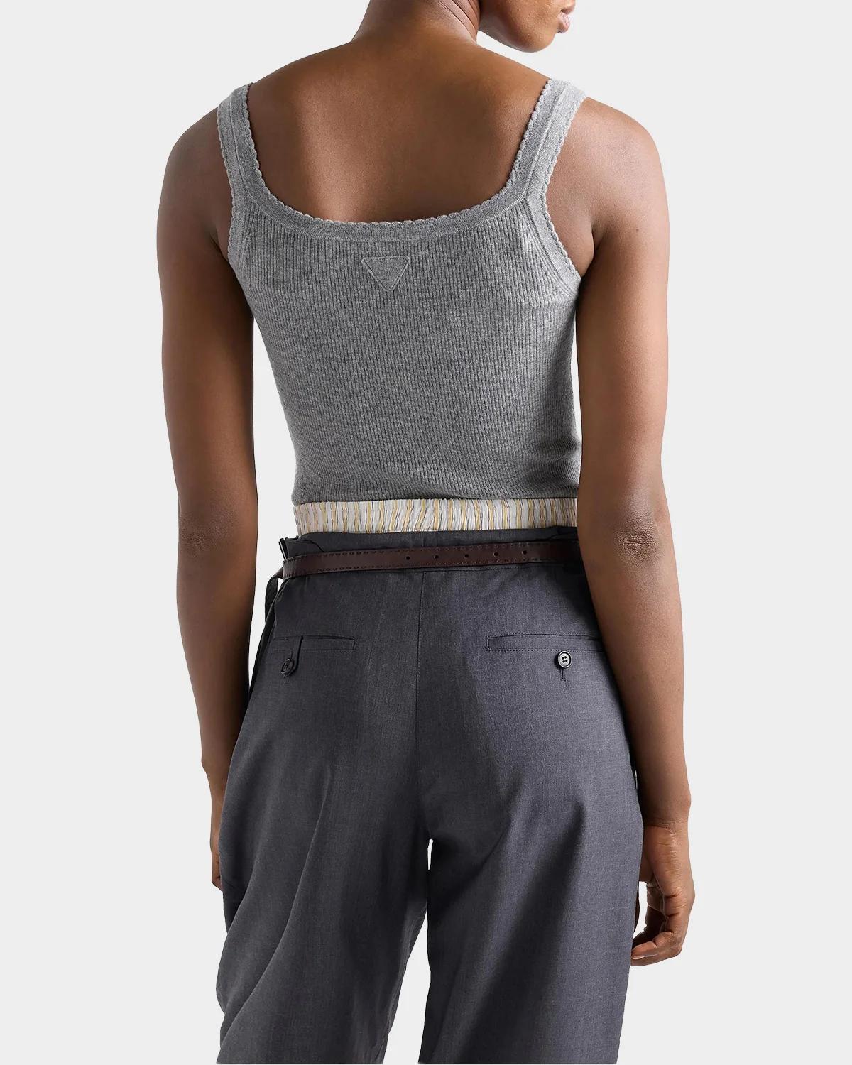 Ribbed Knit Cashmere Tank - thumbnail 4