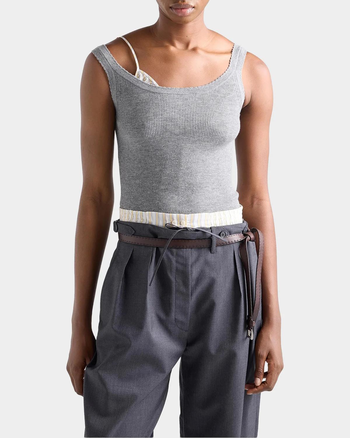 Ribbed Knit Cashmere Tank - thumbnail 5