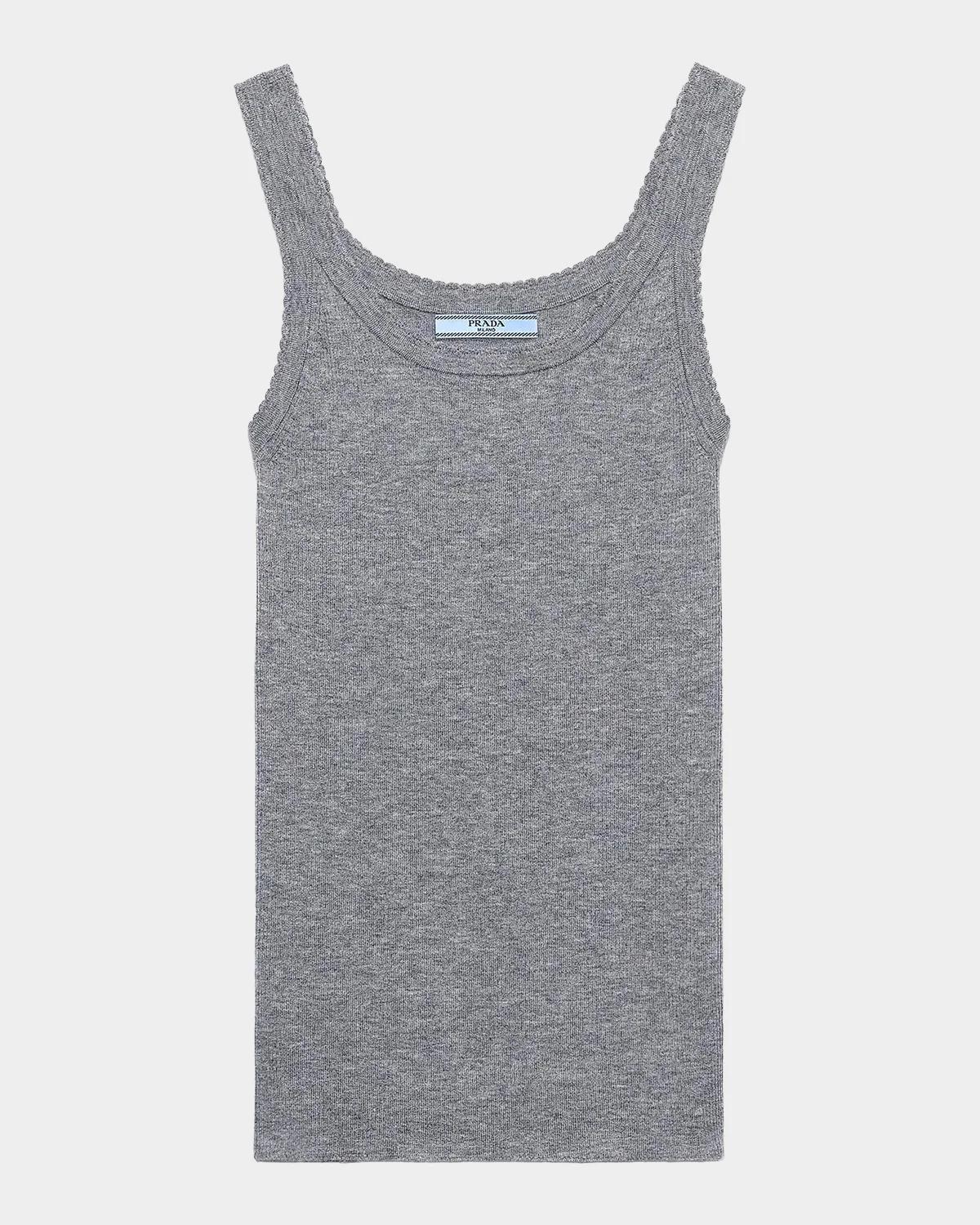 Ribbed Knit Cashmere Tank