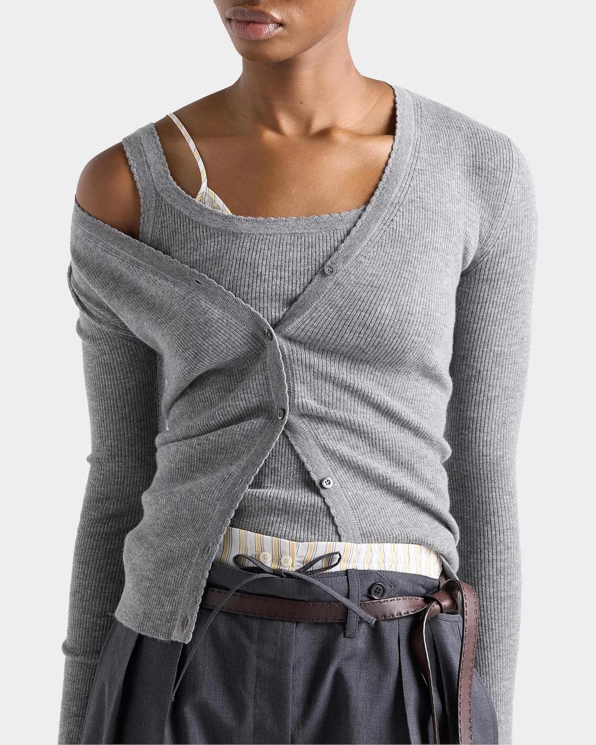 Ribbed Knit Cashmere Tank - thumbnail 2