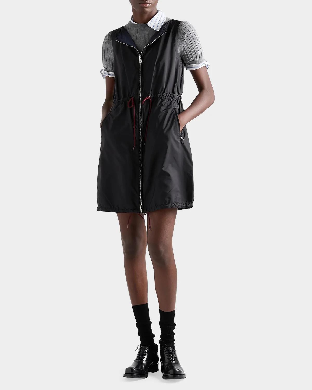 Zip-Front Drawstring Mini Dress - thumbnail 3