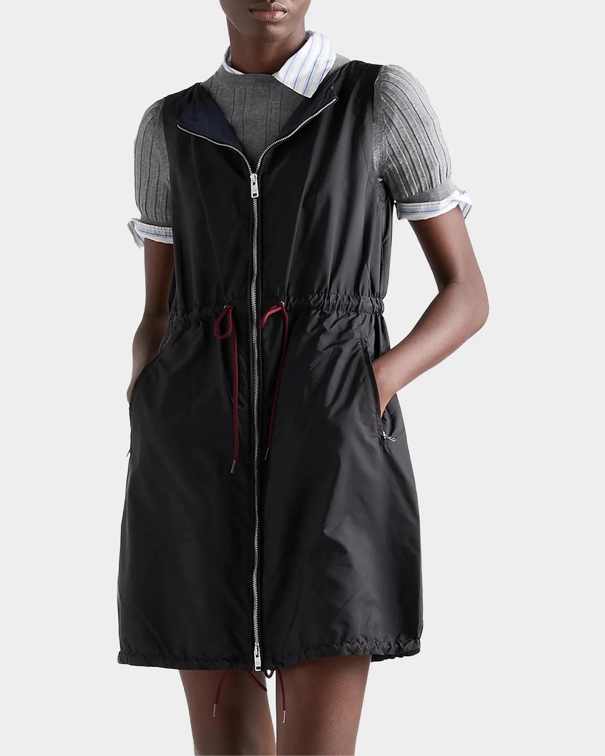 Zip-Front Drawstring Mini Dress - thumbnail 5