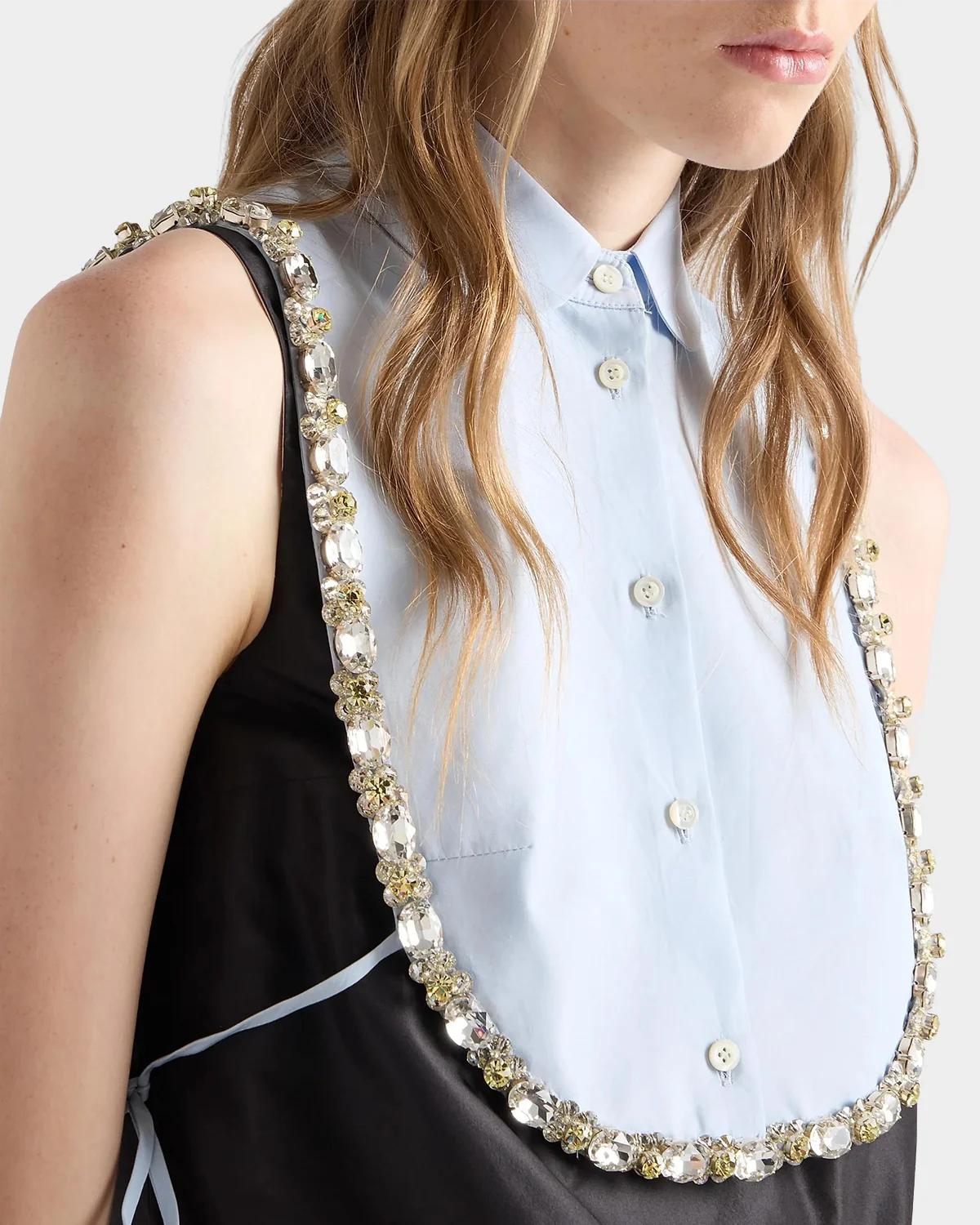 Embroidered Poplin Bib Vest - thumbnail 3