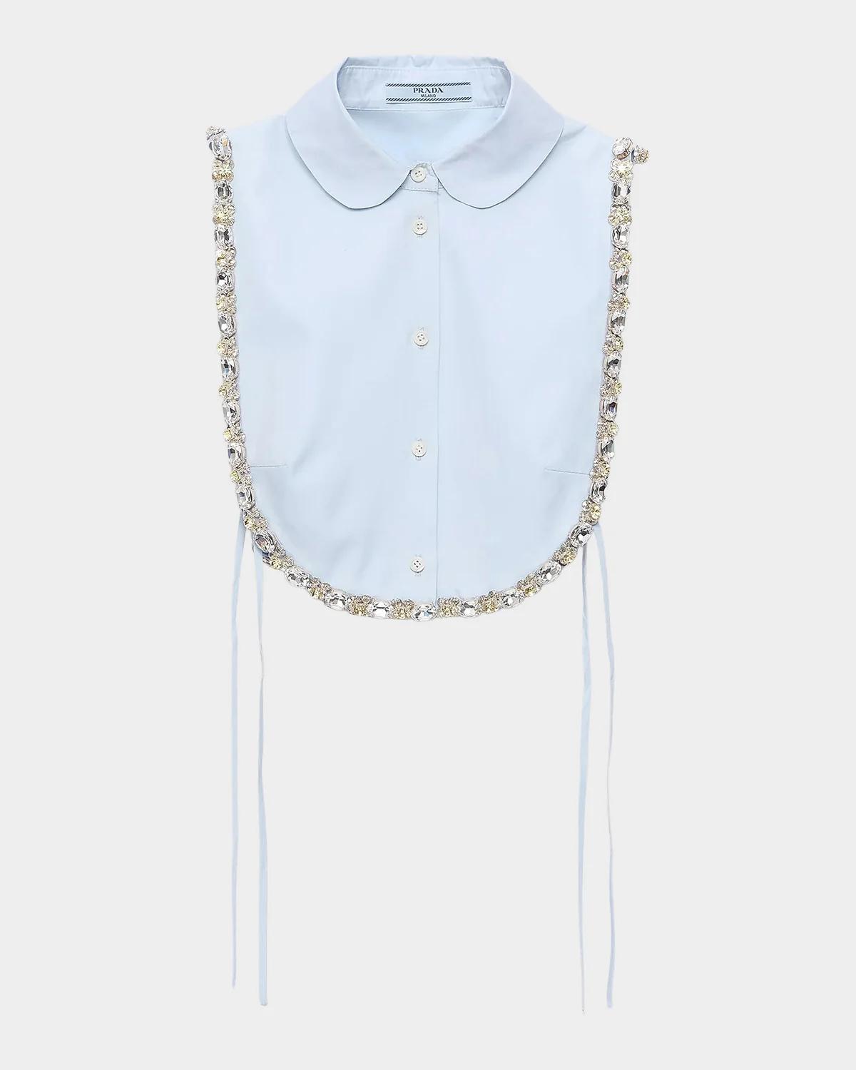 Embroidered Poplin Bib Vest