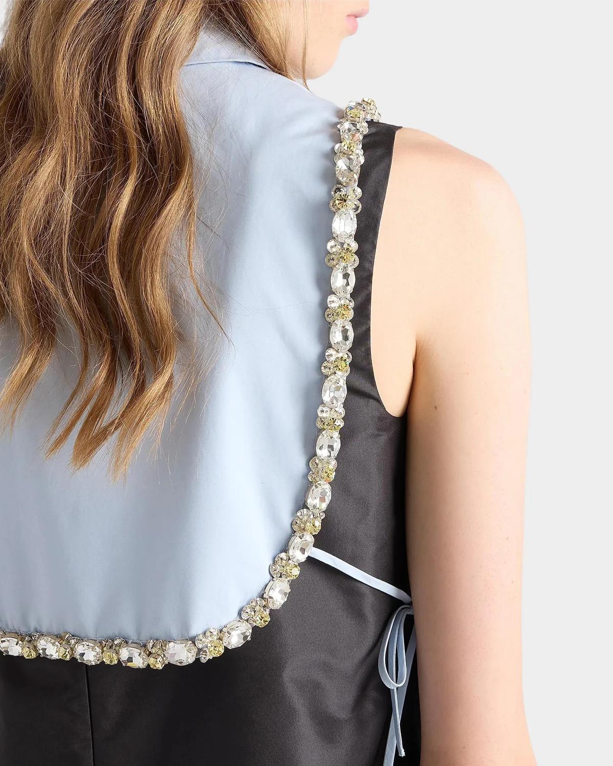 Embroidered Poplin Bib Vest - thumbnail 6
