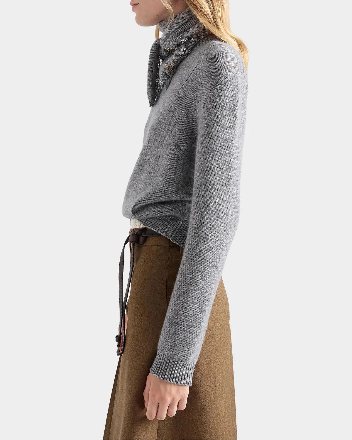 Cashmere Sweater w/ Scarf - thumbnail 7