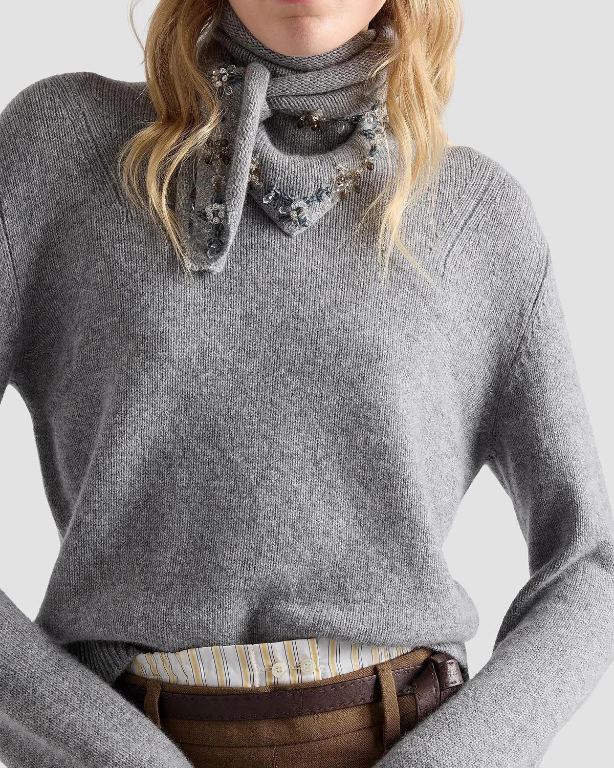 Cashmere Sweater w/ Scarf - thumbnail 6
