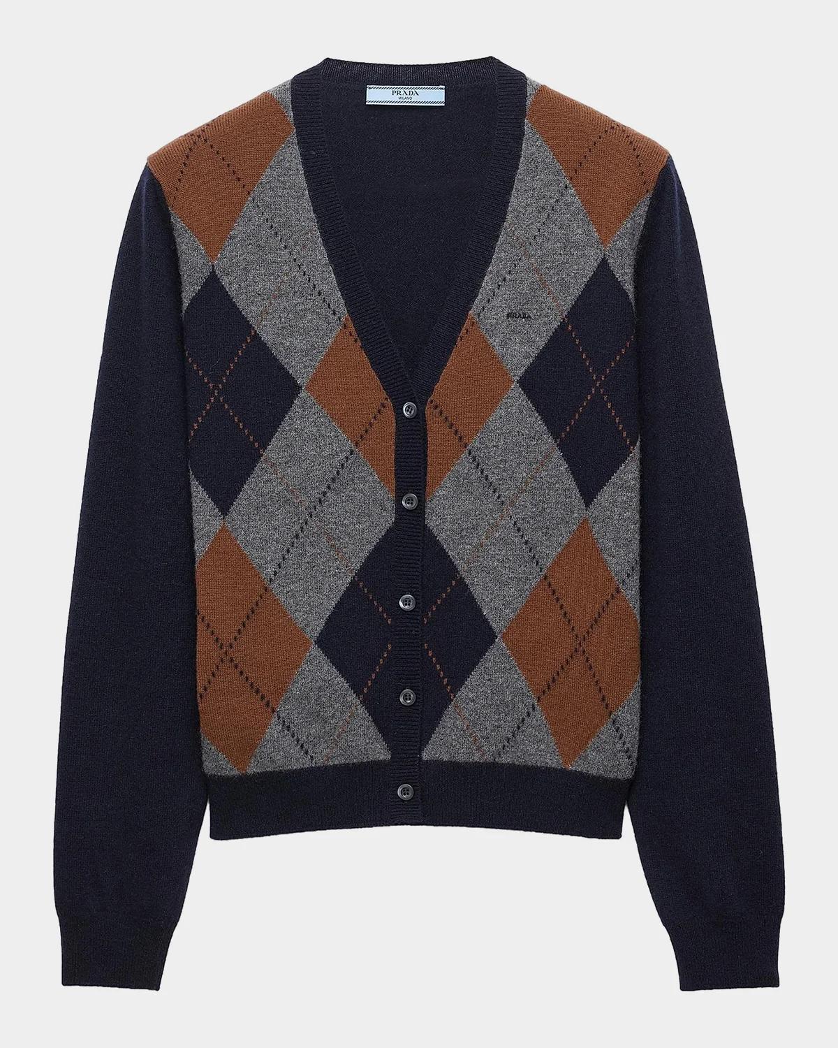 Argyle Cashmere Cardigan