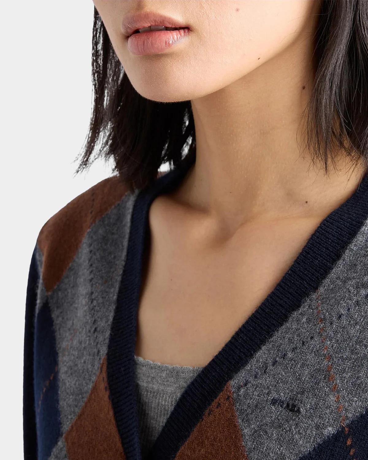 Argyle Cashmere Cardigan - thumbnail 6
