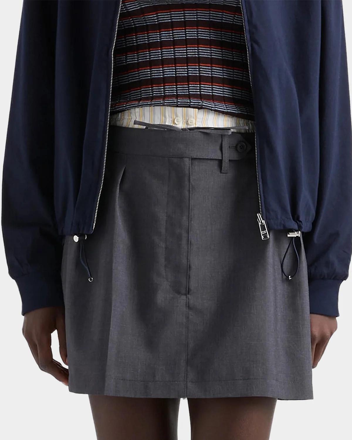 Pleated Wool-Blend Mini Skirt - thumbnail 4