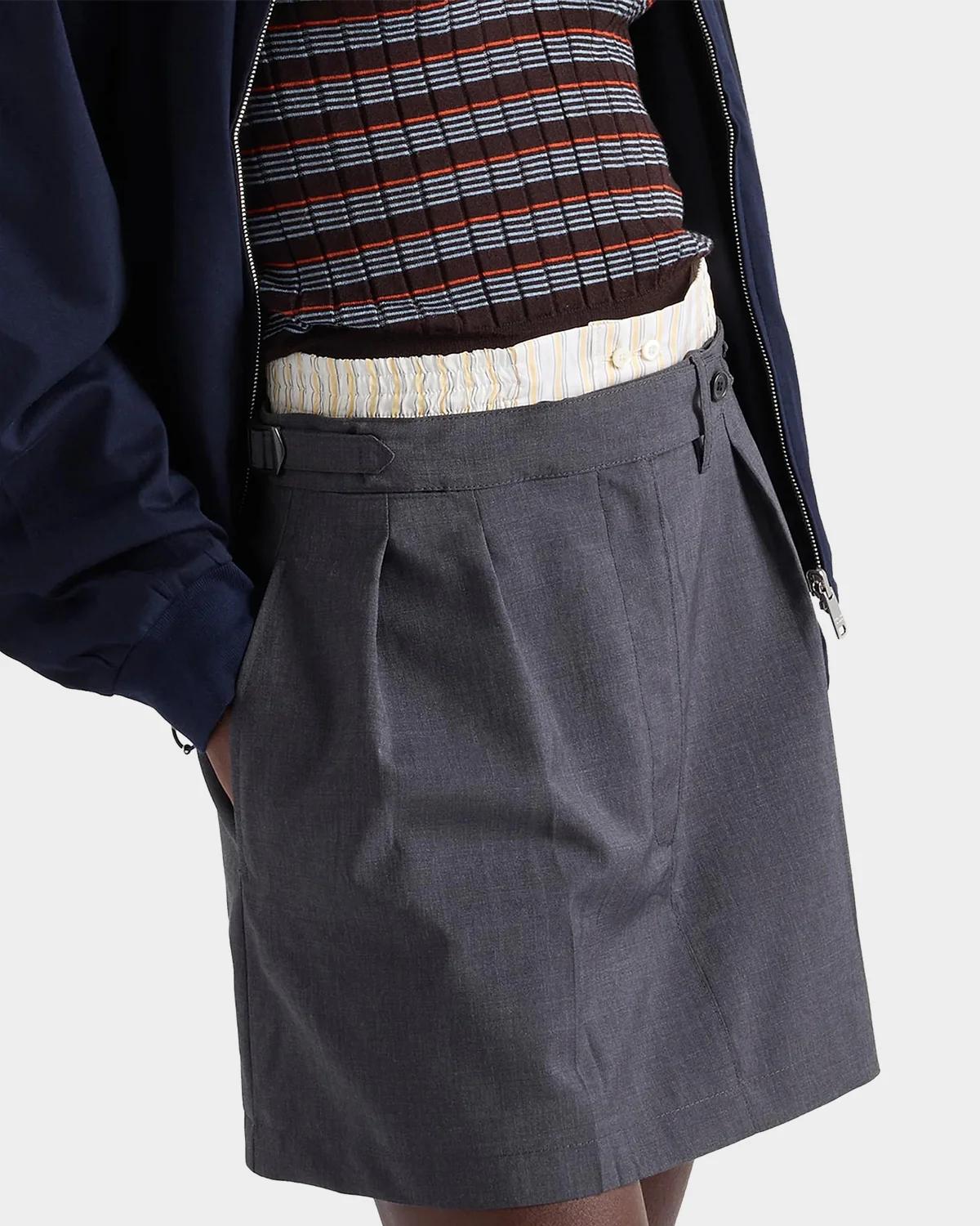 Pleated Wool-Blend Mini Skirt - thumbnail 5