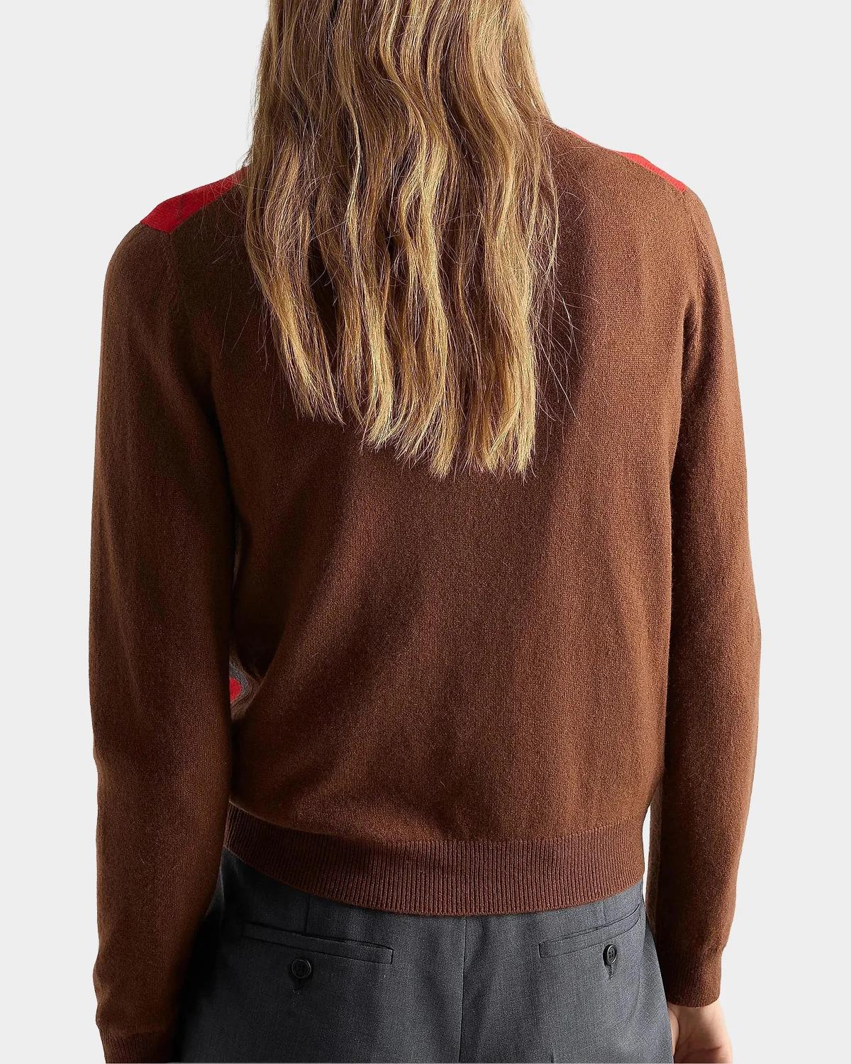 Argyle Cashmere Polo Sweater - thumbnail 3