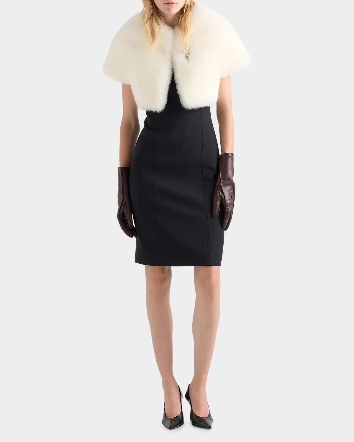 Stretch Fleece Wool Sheath Dress - thumbnail 4