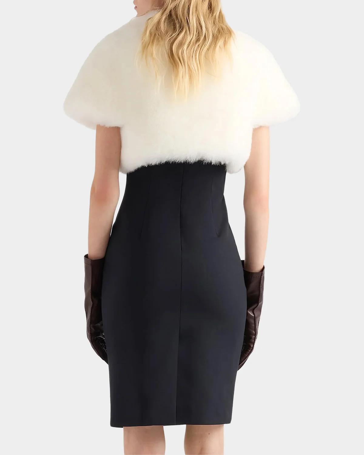 Stretch Fleece Wool Sheath Dress - thumbnail 5