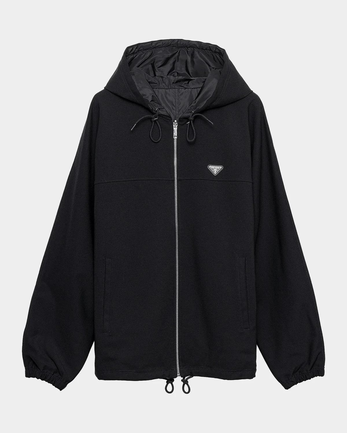 ジャケット・アウター 00s PRADA SPORT nylon zip hoodie black Prada Men's Technical Fleece Hoodie Jacket | Neiman Marcus