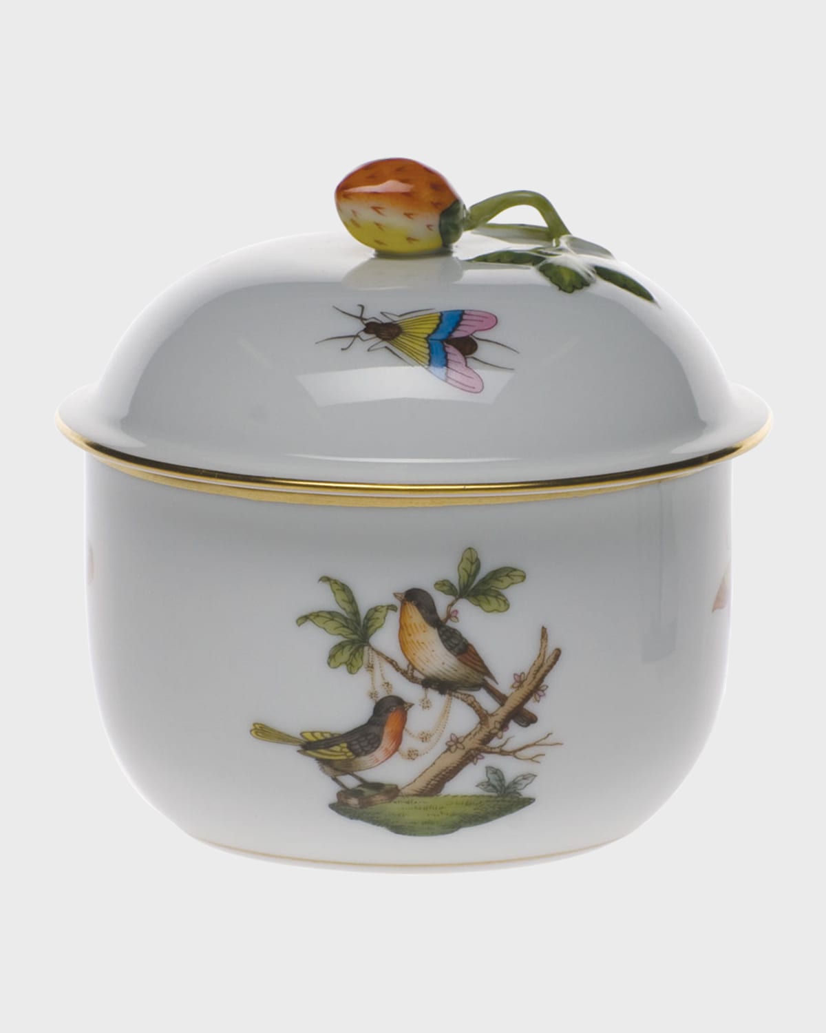Herend Rothschild Bird Covered Butter Dish Neiman Marcus