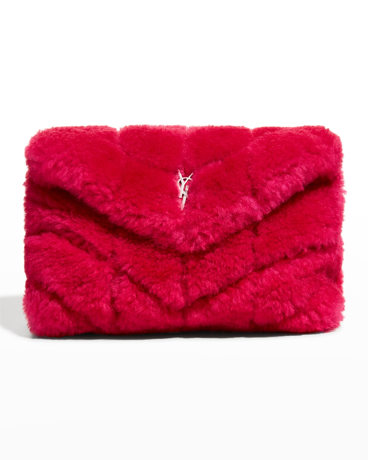 Saint Laurent Sade Large Quilted Satin Clutch Bag Neiman Marcus