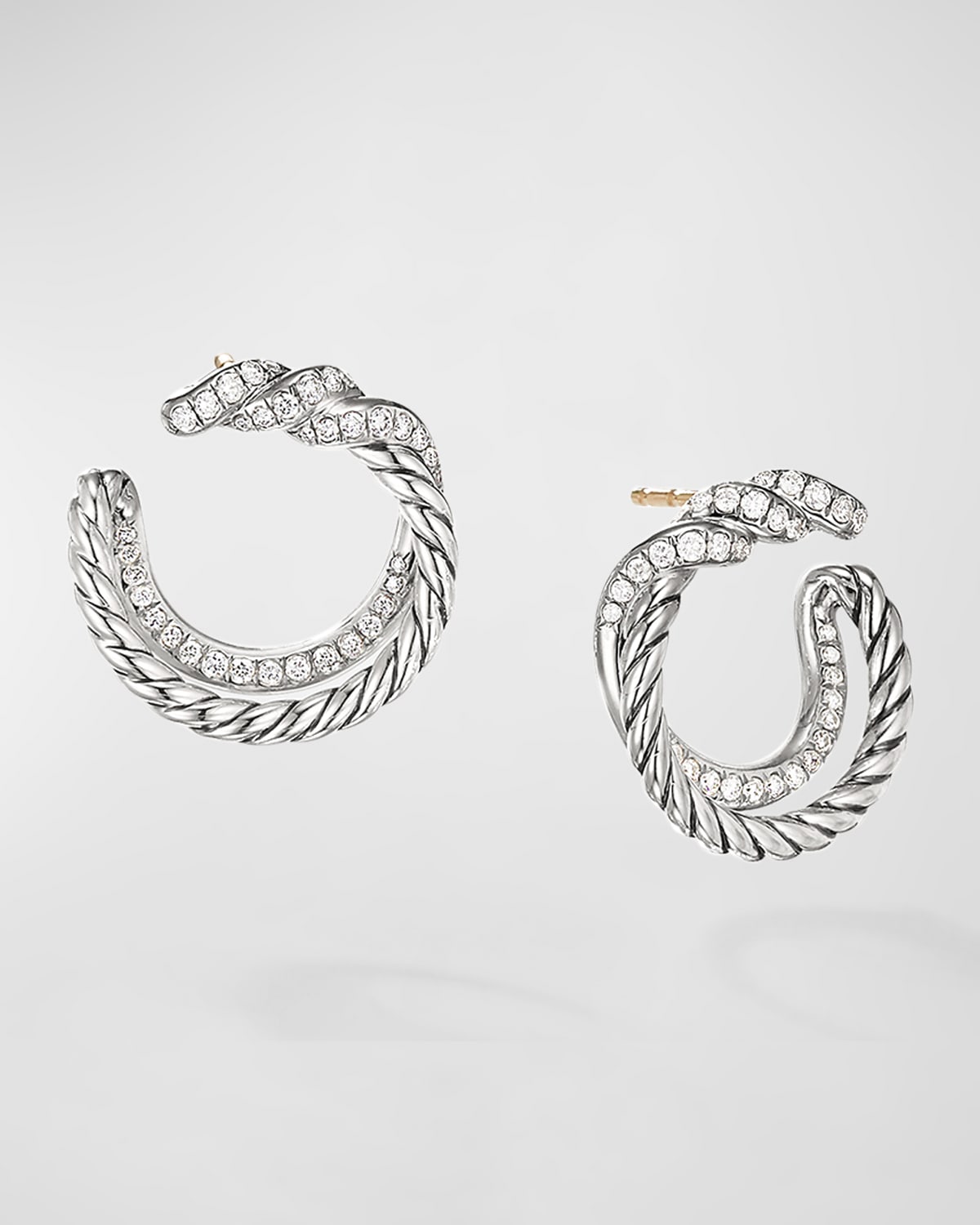 David Yurman Chatelaine Silver Diamond Drop Earrings | Neiman Marcus