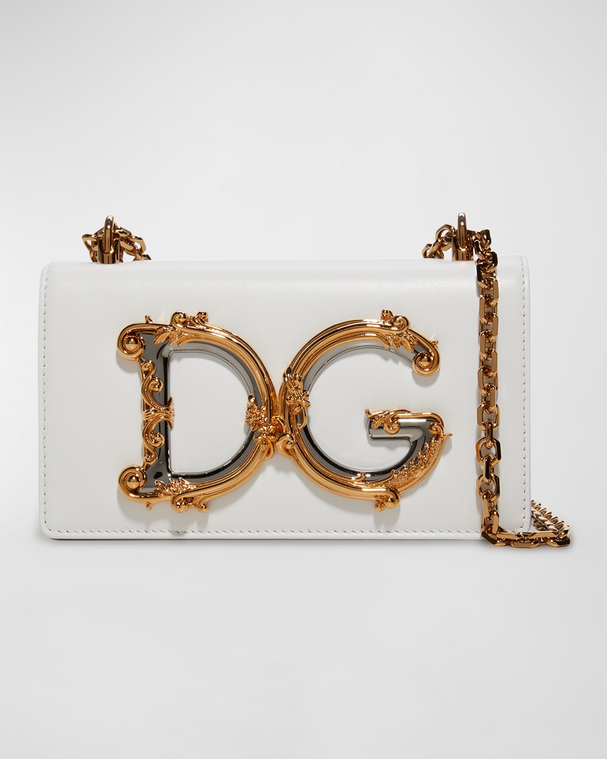 Dolce&Gabbana DG Girls Small Croc-Embossed Chain Crossbody Bag | Neiman ...