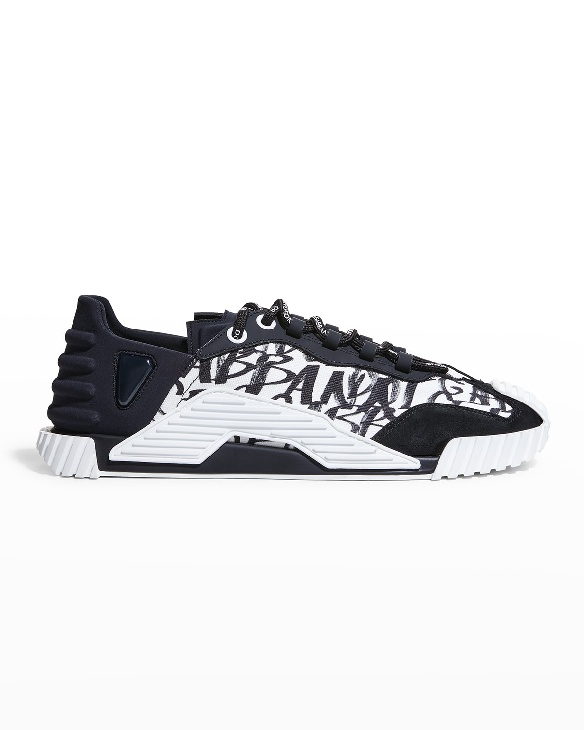 Dolce&Gabbana Men's Colorblock Mix-Media Trainer Sneakers | Neiman Marcus