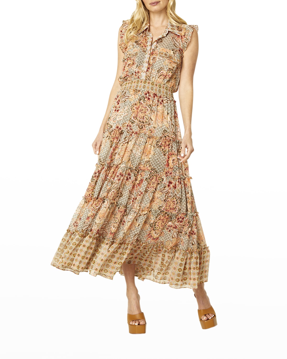 MISA Los Angeles Carlotta Front-Tie Cutout Floral Maxi Dress | Neiman ...