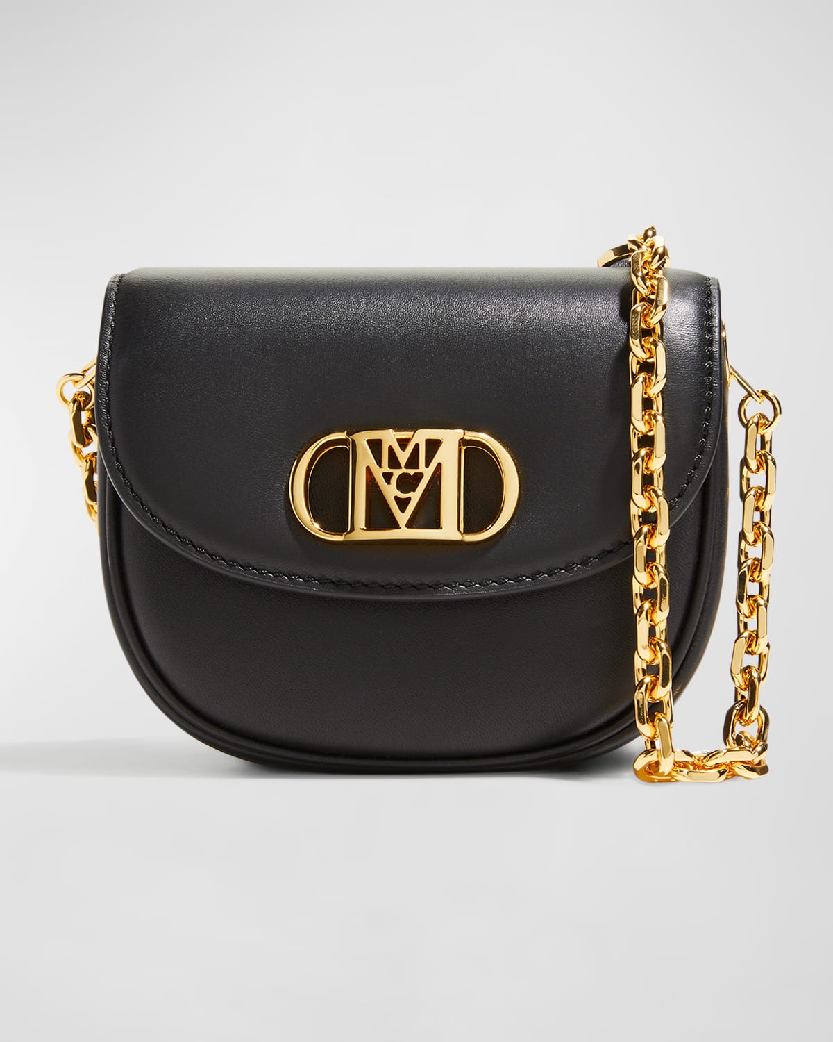 MCM Millie Visetos Logo Leather Crossbody Bag | Neiman Marcus