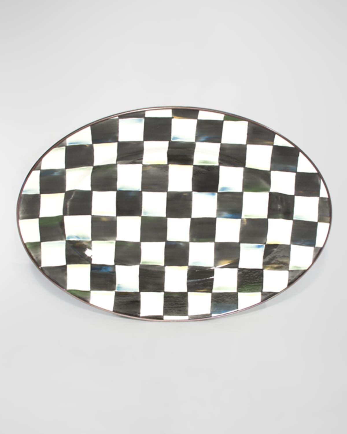 MacKenzie-Childs Large Courtly Check Oval Platter