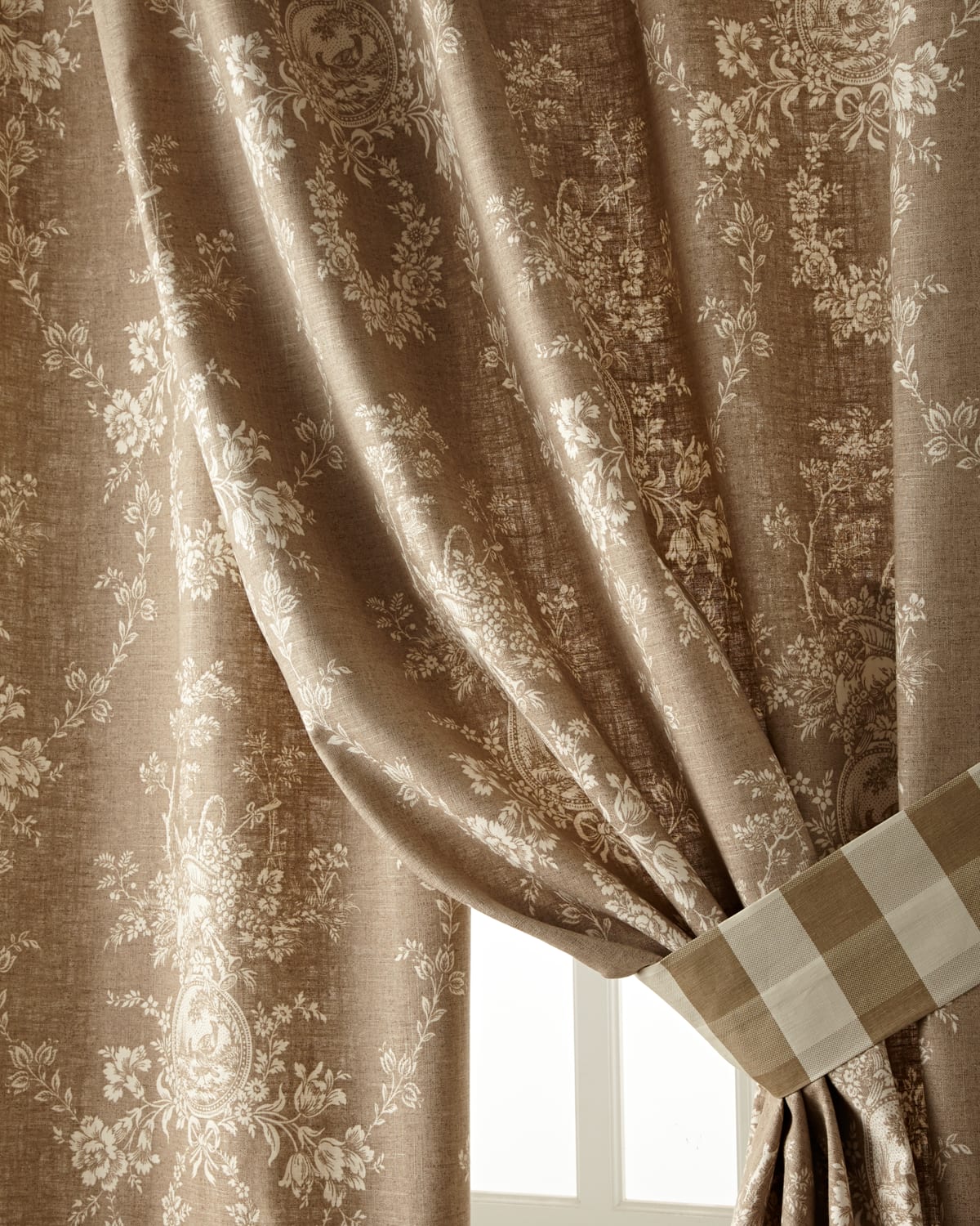 100% Silk Taffeta Stripe Curtains 52" wide by Neiman Marcus 