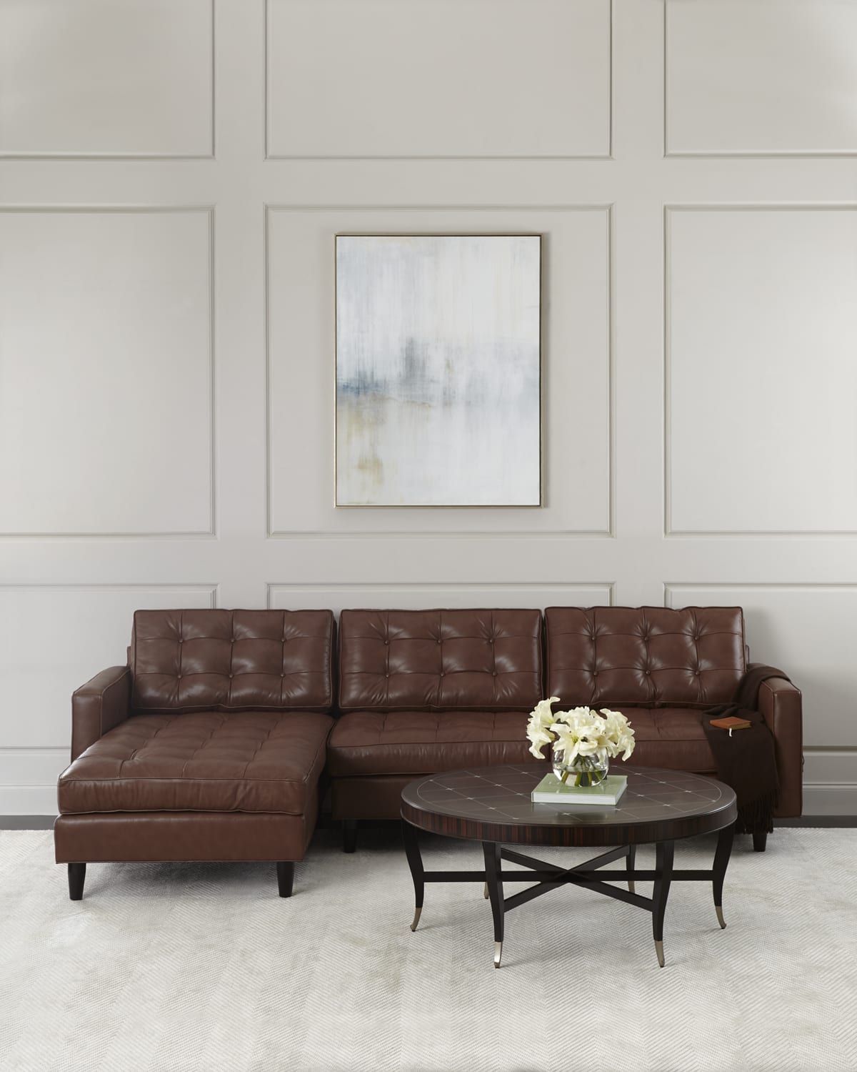 Old Hickory Tannery Barnes Leather Left-Arm Chaise Sectional | Thumbnail 4 Old Hickory Tannery Barnes Leather Left-Arm Chaise Sectional | Thumbnail 4